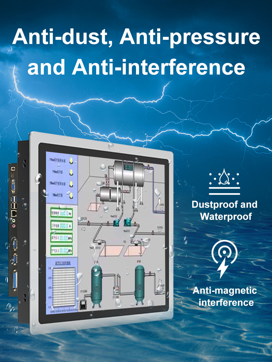 Panneau industriel tout-en-un, 10.4/12.1/15/17/19 pouces, mini ordinateur, Ã©cran tactile capacitif, avec Core i3 RS232 com, Windows 7/10 n° 5