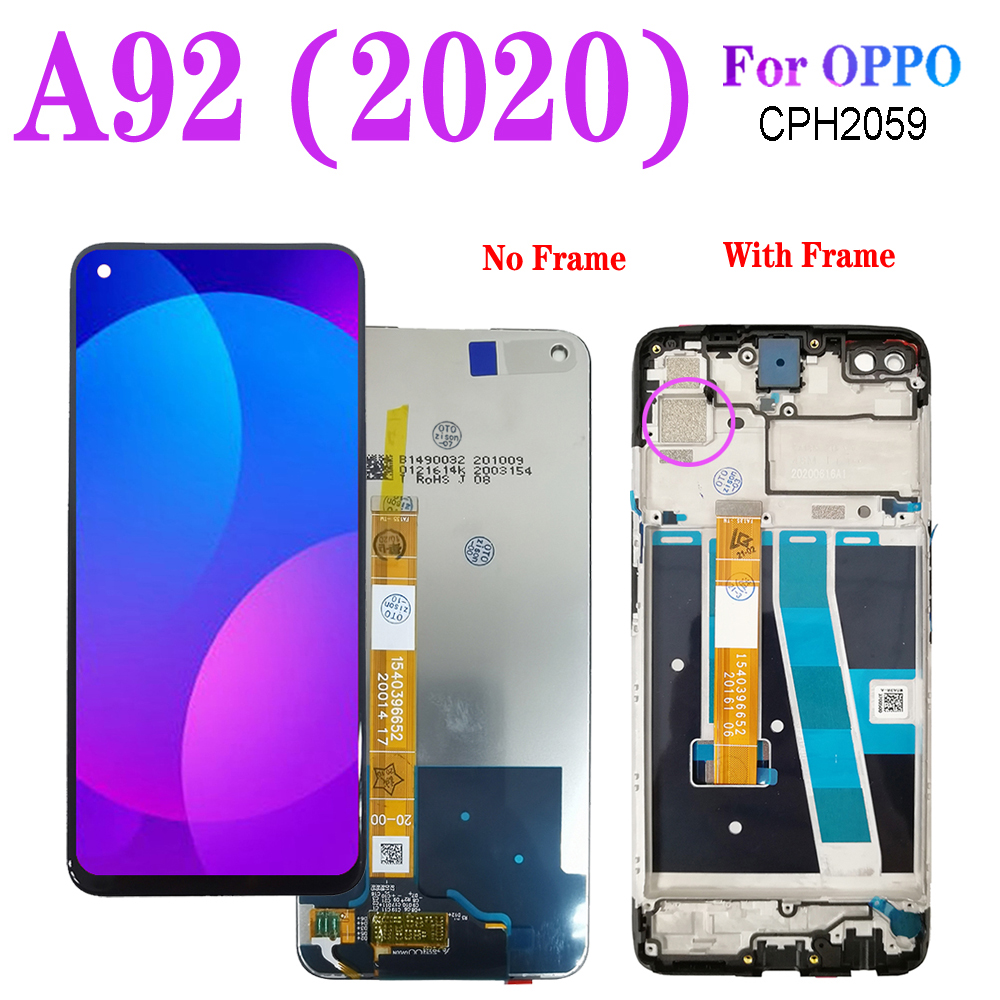 Ensemble Ã©cran tactile LCD de remplacement, 6.5 pouces, avec chÃ¢ssis, testÃ©, pour OPPO A92 2020 CPH2059 n° 1