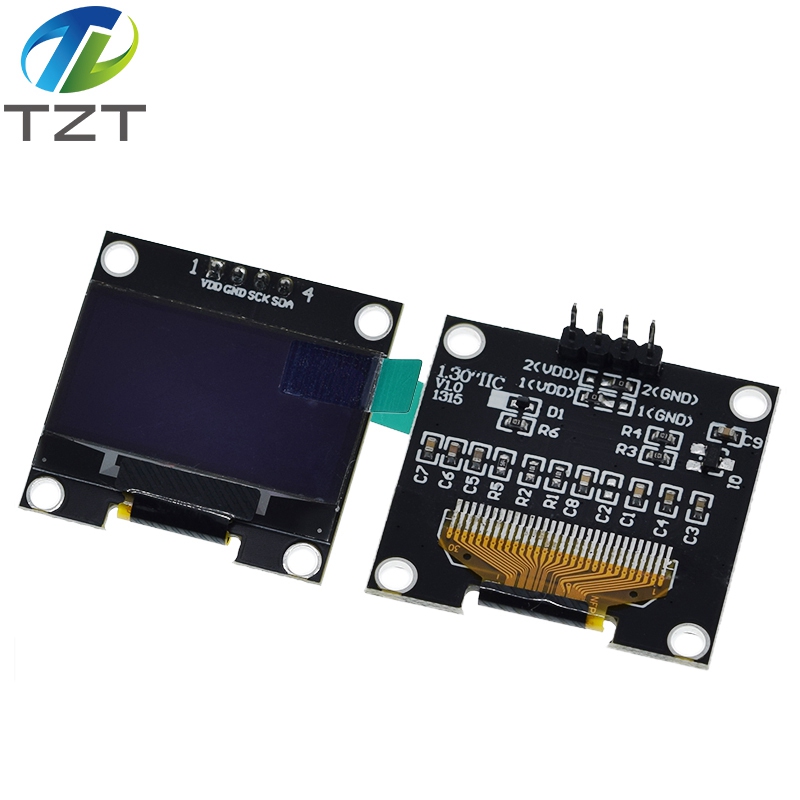 Module d'affichage oled sÃ©rie IIC blanc 1.3 pouces, 12864x64, I2C, SSD1306, carte d'affichage LCD VDD GND SCK SDA pour Arduino noir n° 4