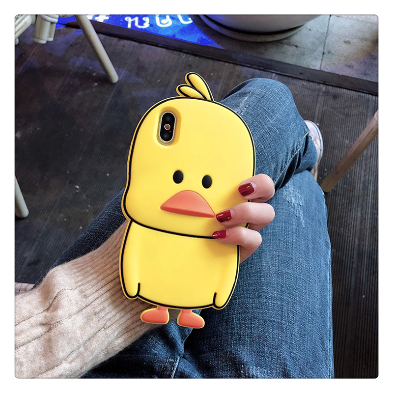 Coque de tÃ©lÃ©phone en silicone canard jaune mignon 3D, Ã©tuis de tÃ©lÃ©phone, dessin animÃ©, iPhone 5s SE 5C 6 6s 7 8 Plus X Poly Xs 12 Mini 11 13 14 Pro Max n° 4