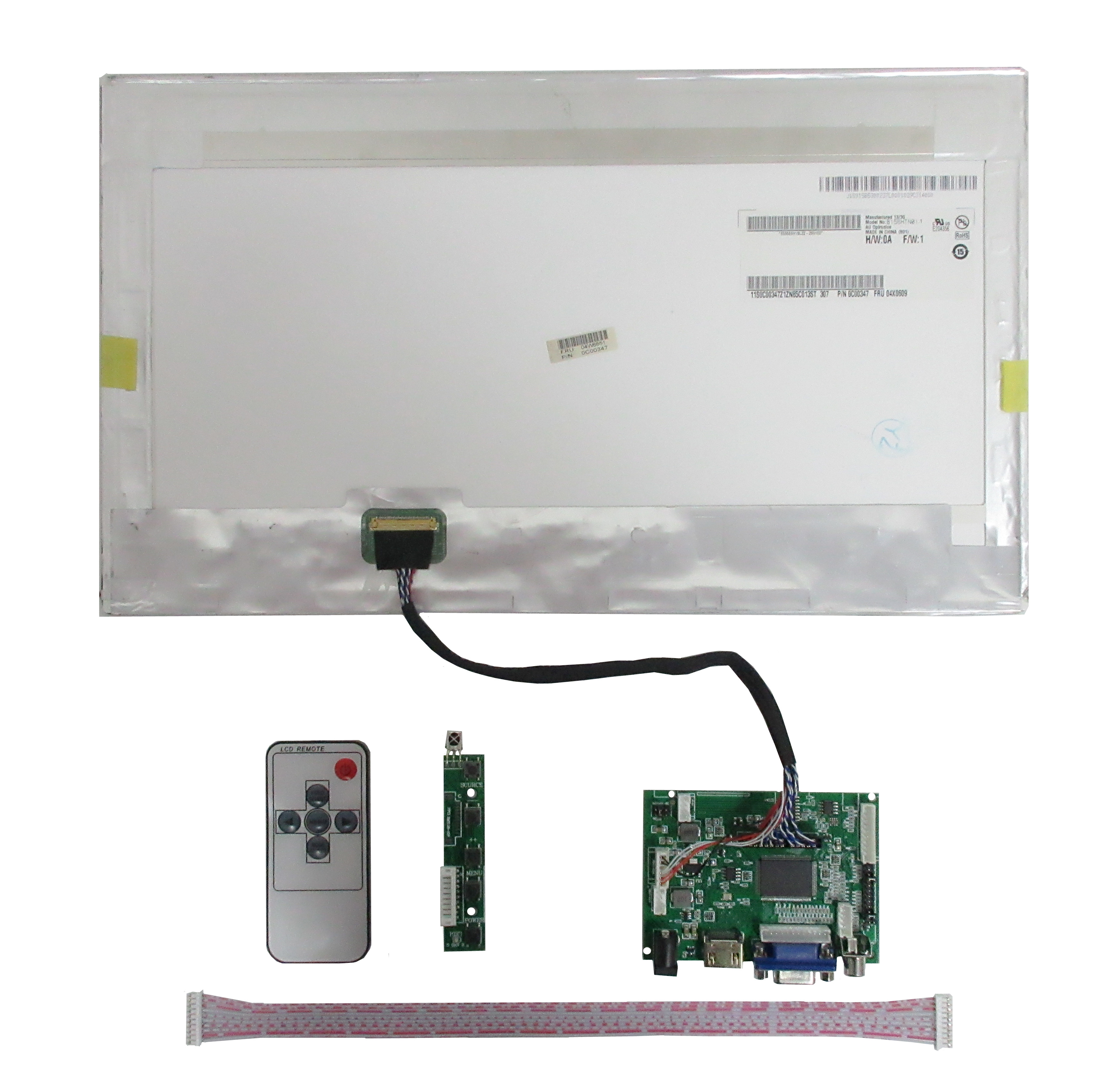 Moniteur LCD avec carte de pilote de commande, Ã©cran d'affichage, compatible HDMI, VGA, AV, Raspberry gels, Pi, 15 pouces, 1920x1080/1600x900 n° 6