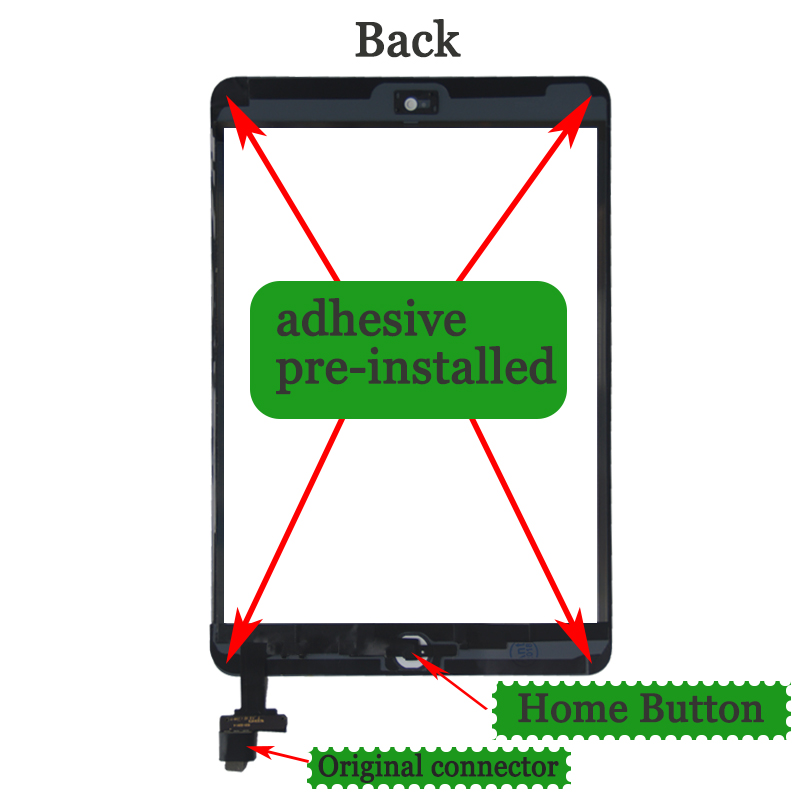 Ã‰cran tactile pour iPad Mini 1, A1432, A1454, A1455, A1489, A1490, A149, bouton d'accueil, cÃ¢ble IC, nouveau n° 4