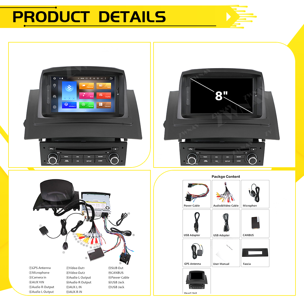 Autoradio Carplay Android pour Renault Megane 2 Fluence, Ã©cran 2002, 2003, 2004, 2005, 2006, 2007, 2008, 2009, unitÃ© centrale, Audio stÃ©rÃ©o, enregistreur n° 5