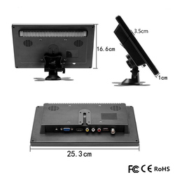 Podofo â€“ moniteur de voiture 10.1 pouces avec HDMI VGA, pour tÃ©lÃ©vision et ordinateur, Ã©cran couleur LCD, camÃ©ra de recul et systÃ¨me de sÃ©curitÃ© domestique small picture n° 5