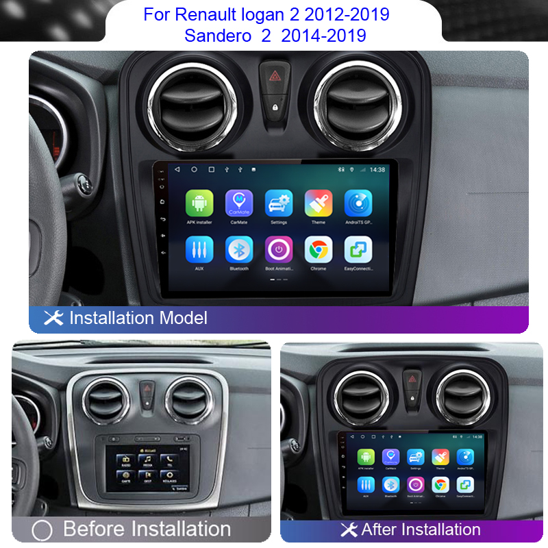 Roadwise-Autoradio Android pour Renault Logan 2 2012-2019, Sandero 2 2014- 2019, Carplay, Wifi 4G, GPS, DVD, 2 Din, Limitation n° 2