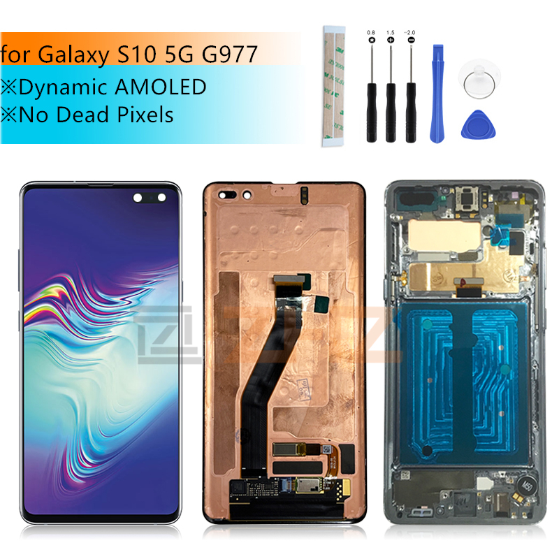 Ensemble Ã©cran tactile LCD avec chÃ¢ssis, piÃ¨ce de rechange pour Samsung Galaxy S10 5g G977 G977B G977U G977N n° 1