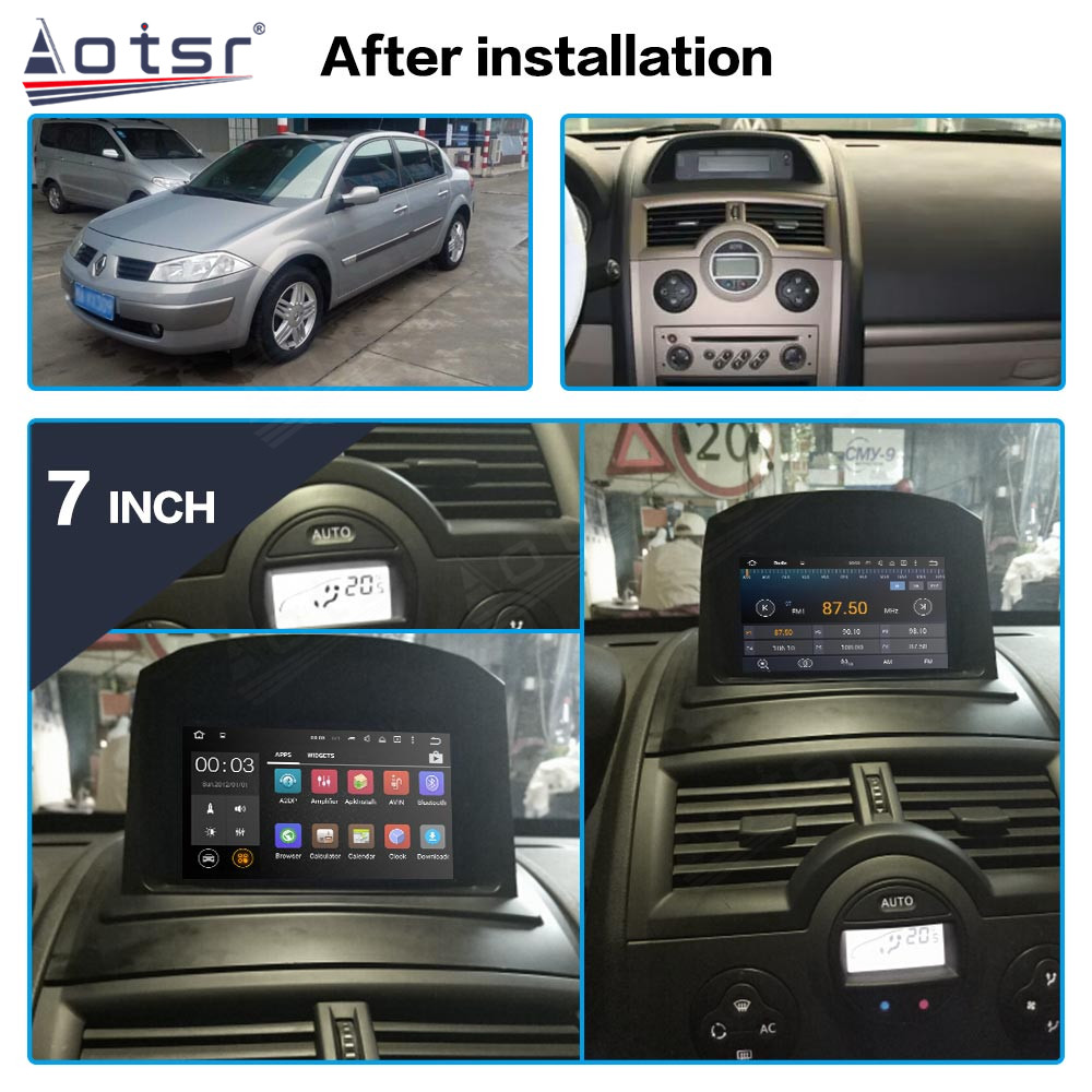 Autoradio StÃ©rÃ©o Android 11, Navigation GPS, Lecteur DVD, Limitation, UnitÃ© Sauna, 2DIN, 128 Go, Renault Megane 2 Fluence 2002-2008 n° 2