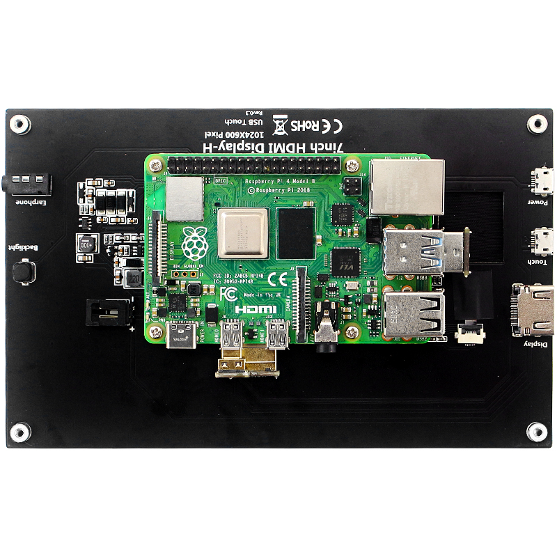 Ã‰cran tactile LCD Raspberry Pi, Ã©cran secondaire, compatible HDMI, IPS 1024x600 HD, RPI 4B 3B + 3B OPI 5 PC, AIDA64, 7 pouces n° 5