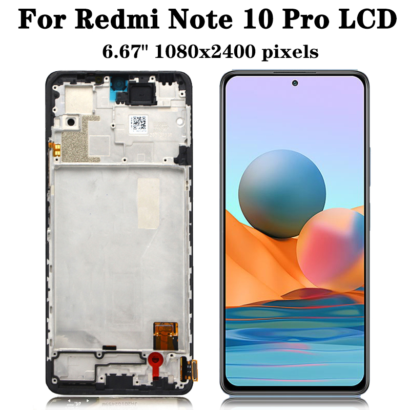 Ã‰cran tactile LCD avec cadre pour Xiaomi, remplacement d'affichage, Redmi Note 10 Pro, M210, verrerie 6G, 6.67 pouces, original n° 2