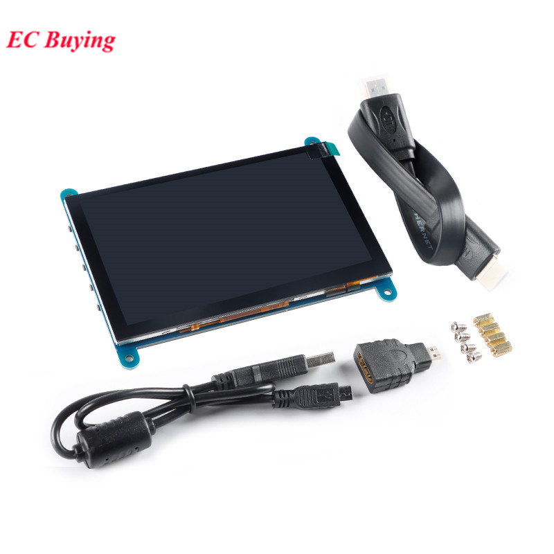 Moniteur HDMI 5 pouces 800x480 USB, Ã©cran tactile, Ã©cran LCD 5.0 pouces, technologie pour Raspberry Pi 2B/3B +/4B/PC/BB, noir/gels Pi n° 4