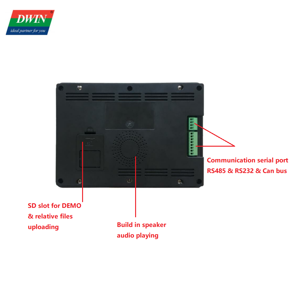 DWIN-Ã‰cran LCD HMI Intelligent TFT de 7 Pouces, Technologie d'Affichage RS232/RS485/Can Bus, Fonctionne avec Ardu37/ STM/ESP32, 1024x600 n° 3