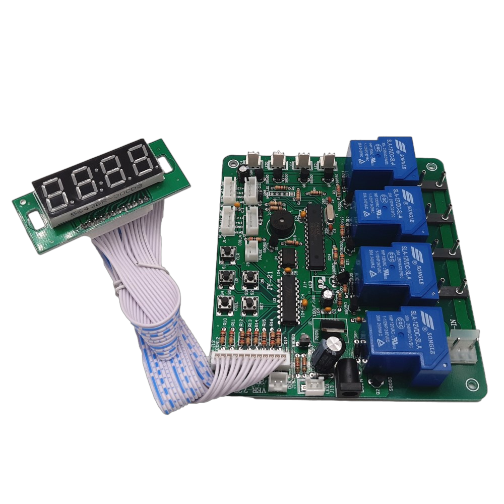 JY-21 4 affichage de chiffres 4 conseil de minuterie de canal pour l'accepteur de billet Coin Acceptor, carte PCB de contrÃ´le de temps pour la machine Ã  laver de voiture n° 5