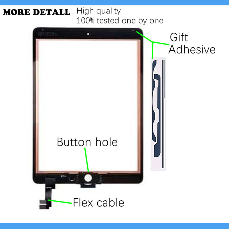 Écran tactile LCD pour iPad Air 2 2nd Isabel A1566 A1567, Hébergements eur extérieur, écran en verre avant, remplacement du panneau tactile, nouveau n° 4