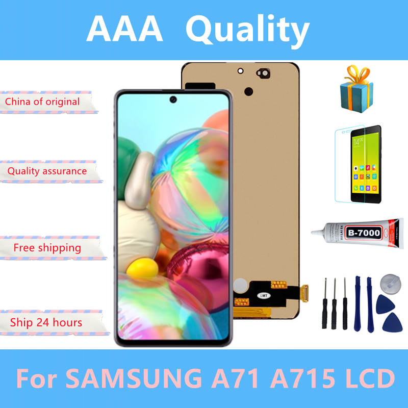 Ensemble Ã©cran tactile LCD Super AMOLED, avec empreinte digitale, pour Samsung Galaxy A71 A715 A715F n° 1