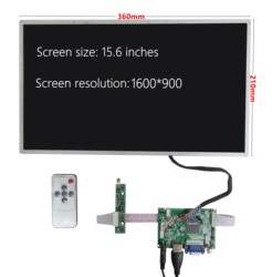 Moniteur LCD avec carte de pilote de commande, Ã©cran d'affichage, compatible HDMI, VGA, AV, Raspberry gels, Pi, 15 pouces, 1920x1080/1600x900 small picture n° 2