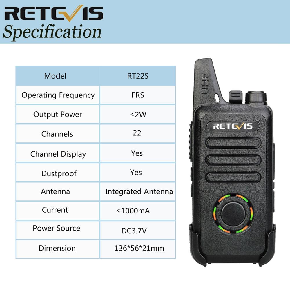 RETEVIS-Talkie portable perforÃ© RT22S, affichage de l'alimentation de la batterie, station de radio bidirectionnelle pratique, Ã©couteur, canal VOX UHF, 2W, 4 piÃ¨ces n° 5