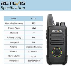 RETEVIS-Talkie portable perforÃ© RT22S, affichage de l'alimentation de la batterie, station de radio bidirectionnelle pratique, Ã©couteur, canal VOX UHF, 2W, 4 piÃ¨ces small picture n° 5