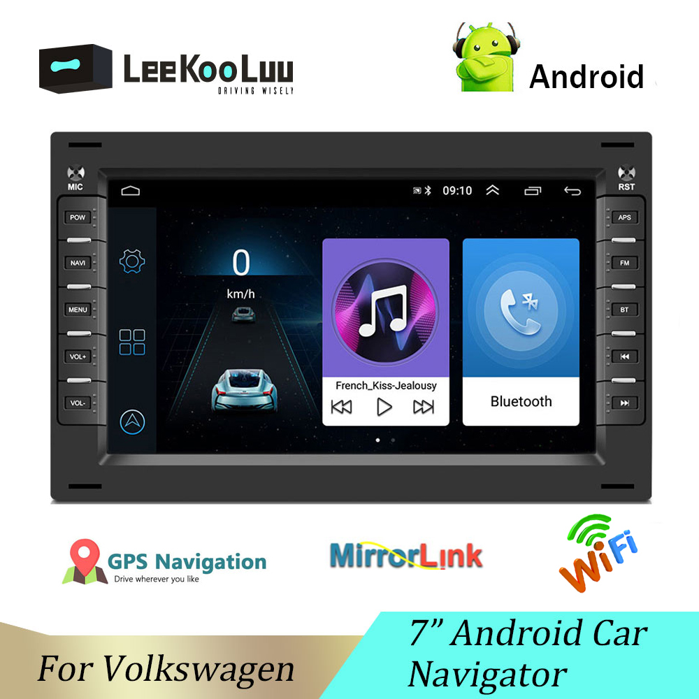 LeeKooLuu-Autoradio Android, Navigation GPS, Wifi, 2 Din, pour Voiture VW /Volkswagen, Faillite A POLO MK5 SHARAN JETTA MK4 CITI CHICO n° 1