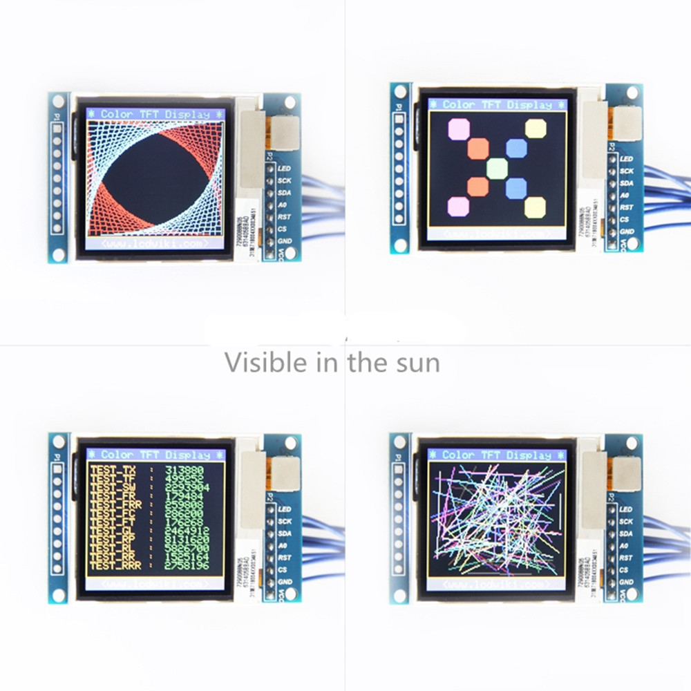 Taidacent â€“ Ã©cran Lcd transparent de 1.6 pouces, 5V, SSD1283A, 130x130 pixels, rvb, 65K, 4 fils SPI Tft n° 6