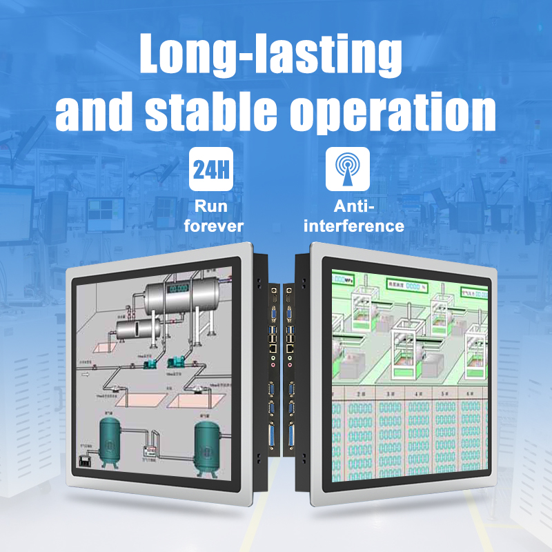 Panneau industriel tout-en-un, 10.4/12.1/15/17/19 pouces, mini ordinateur, Ã©cran tactile capacitif, avec Core i3 RS232 com, Windows 7/10 n° 4