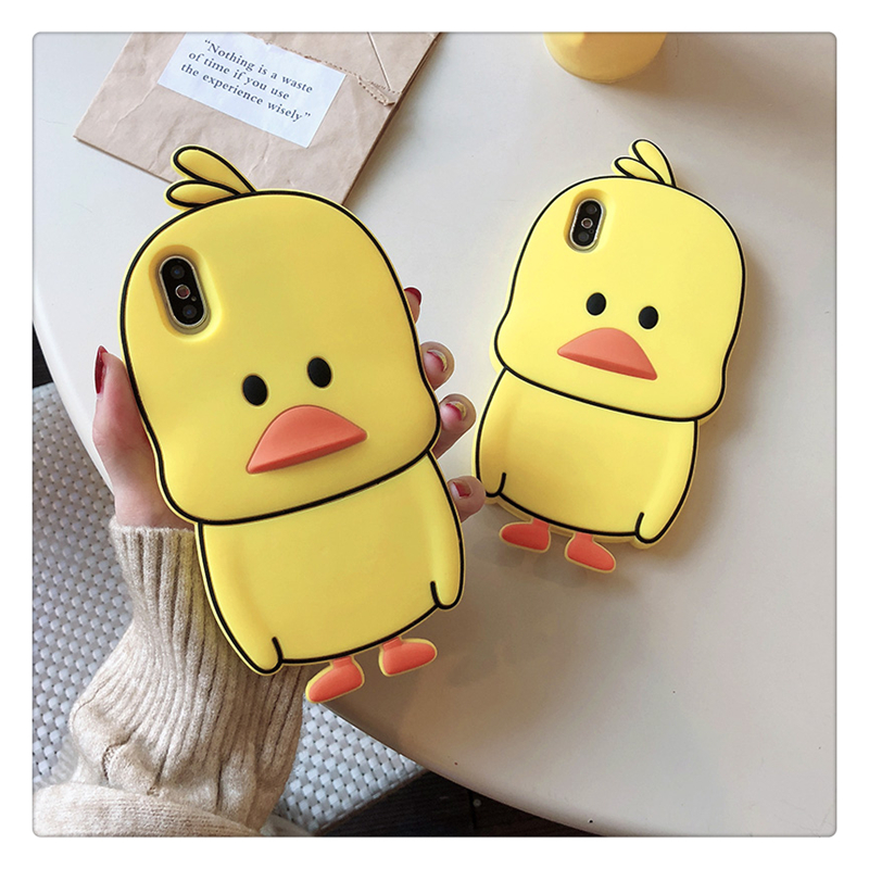 Coque de tÃ©lÃ©phone en silicone canard jaune mignon 3D, Ã©tuis de tÃ©lÃ©phone, dessin animÃ©, iPhone 5s SE 5C 6 6s 7 8 Plus X Poly Xs 12 Mini 11 13 14 Pro Max n° 1