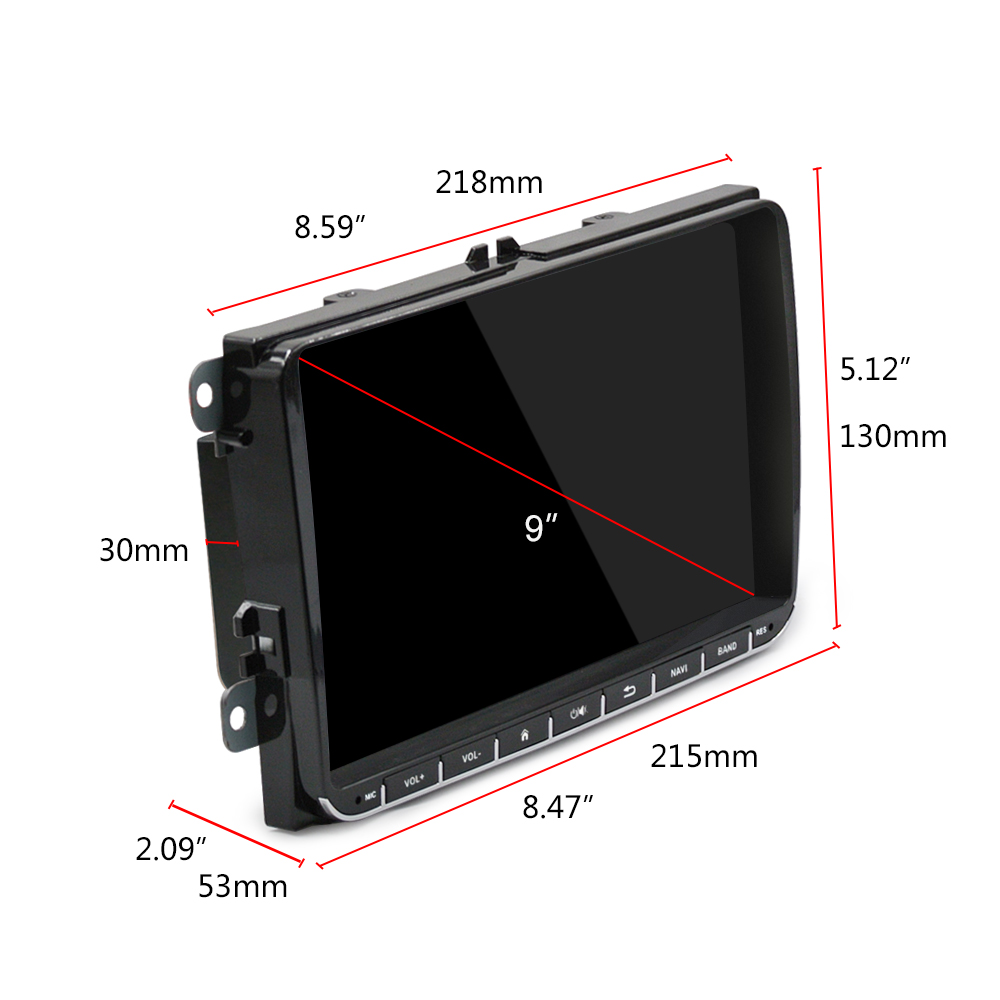 Podofo â€“ autoradio Android, 2 Din, DSP, navigation GPS, rÃ©cepteur RDS, lecteur multimÃ©dia, stÃ©rÃ©o, pour voiture Passat Golf MK5/MK6/T5, EOS, POLO Tour n° 5