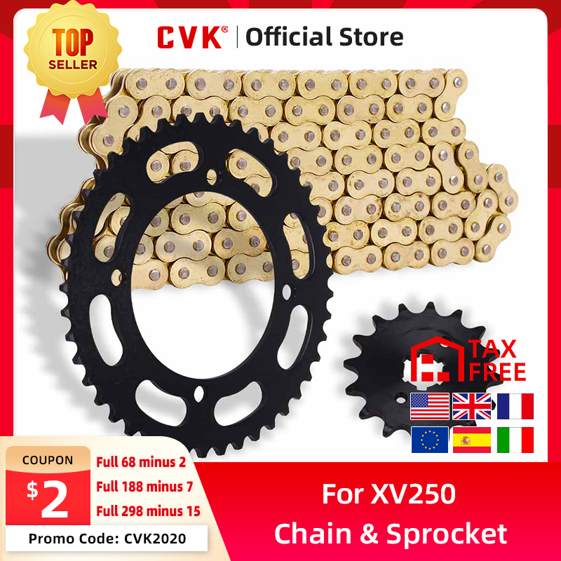 CVK un Kit de roue de disque de pignon de chaÃ®ne avant et arriÃ¨re pour accessoires de moto Yamaha XV250 XV 250 n° 1