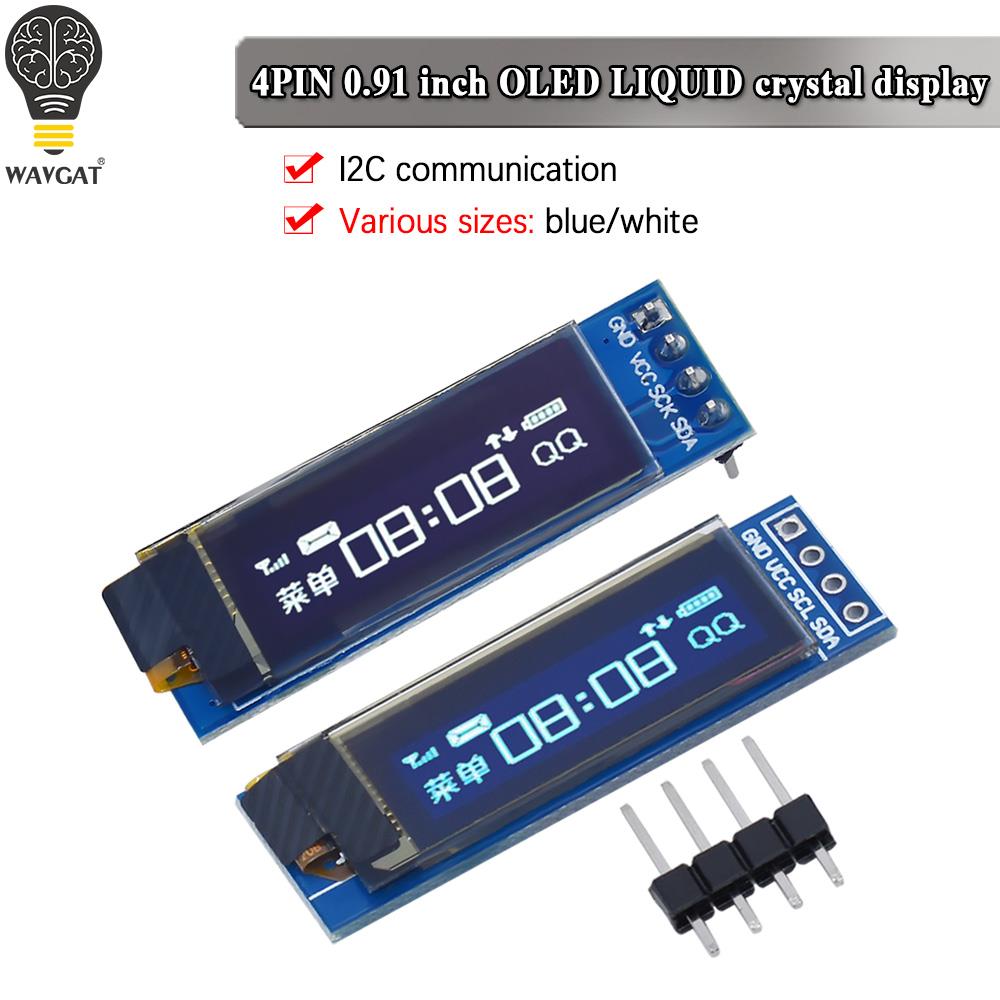 WAVGAT-Module d'affichage OLED LCD, technologie d'affichage LED, bleu et blanc, communication IIC, 0.91 pouces, 0.91 pouces, 0.91 pouces, OLED ogeneX32 n° 1