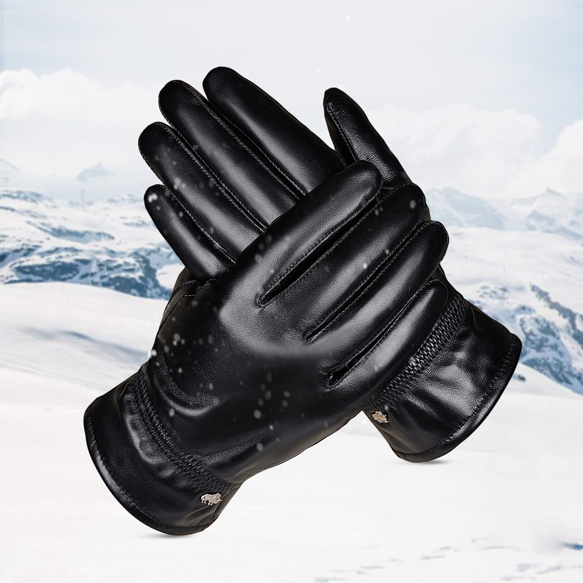 Bagressions DENIM-Gants en peau de mouton pour homme, mitaines de conduite, cuir vÃ©ritable, Ã©cran tactile, chaud, mode hivernale, livraison gratuite n° 2