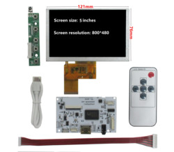 Ã‰cran LCD polyvalent 5 pouces 800x480, contrÃ´leur d'affichage, Compatible HDMI, carte de pilote de commande Audio small picture n° 2