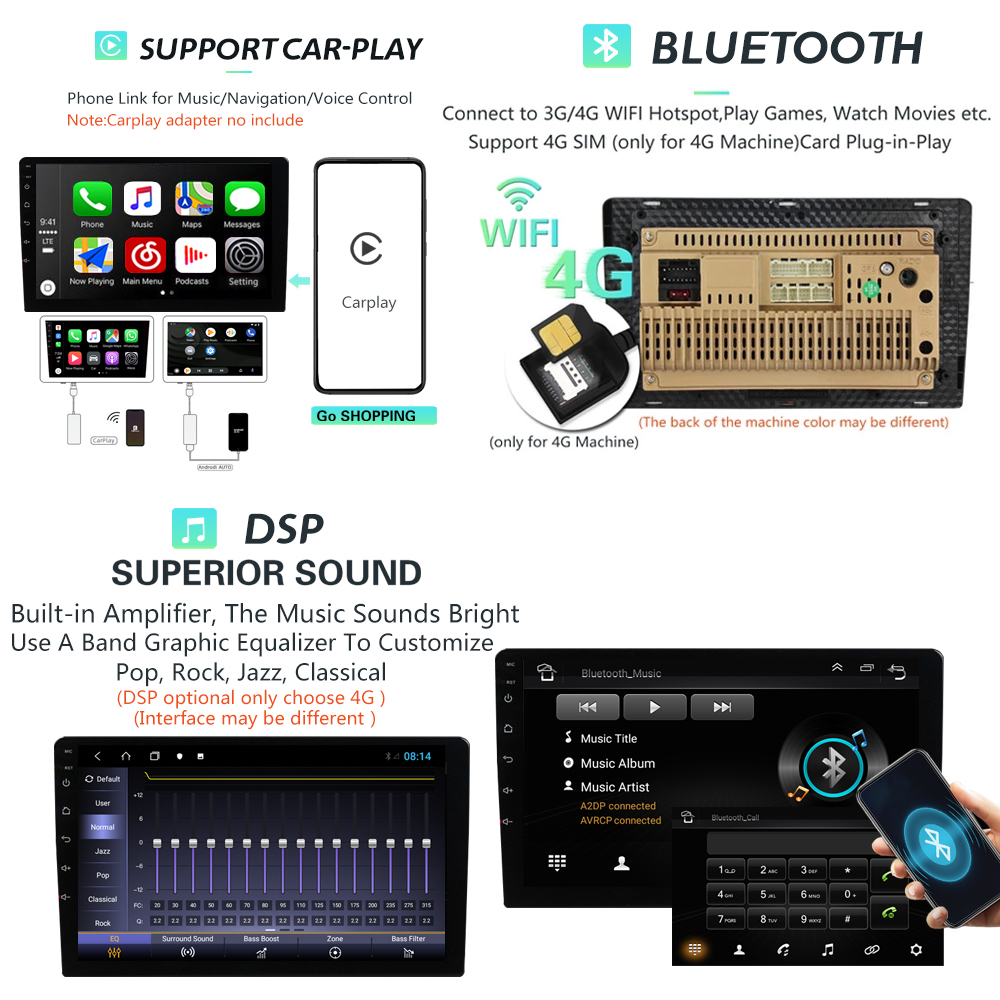 Autoradio 9 Android 10, CarPlay, BT 5, lecteur vidÃ©o, GPS, coaxial, 4G, charge rapide, pour voiture Renault Clio 3 (depuis 2006) n° 3