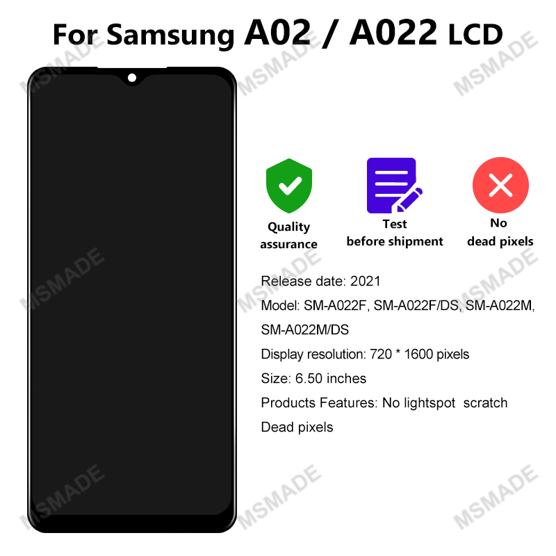 6.5 Original Pour Samsung Galaxy A02 LCD Pour Samsung A022 LCD SM-A022F/DS A022F Ã‰cran Tactile Digitizer PiÃ¨ces De Rechange n° 2