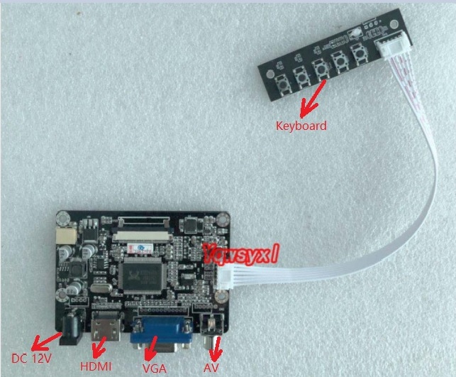 ZJ050NA-08C d'Ã©cran LCD 5 pouces 640X480 Panneau d'affichage 50 broches Carte de pilote HDMI + VGA + AV Panneau de commande LCD n° 2