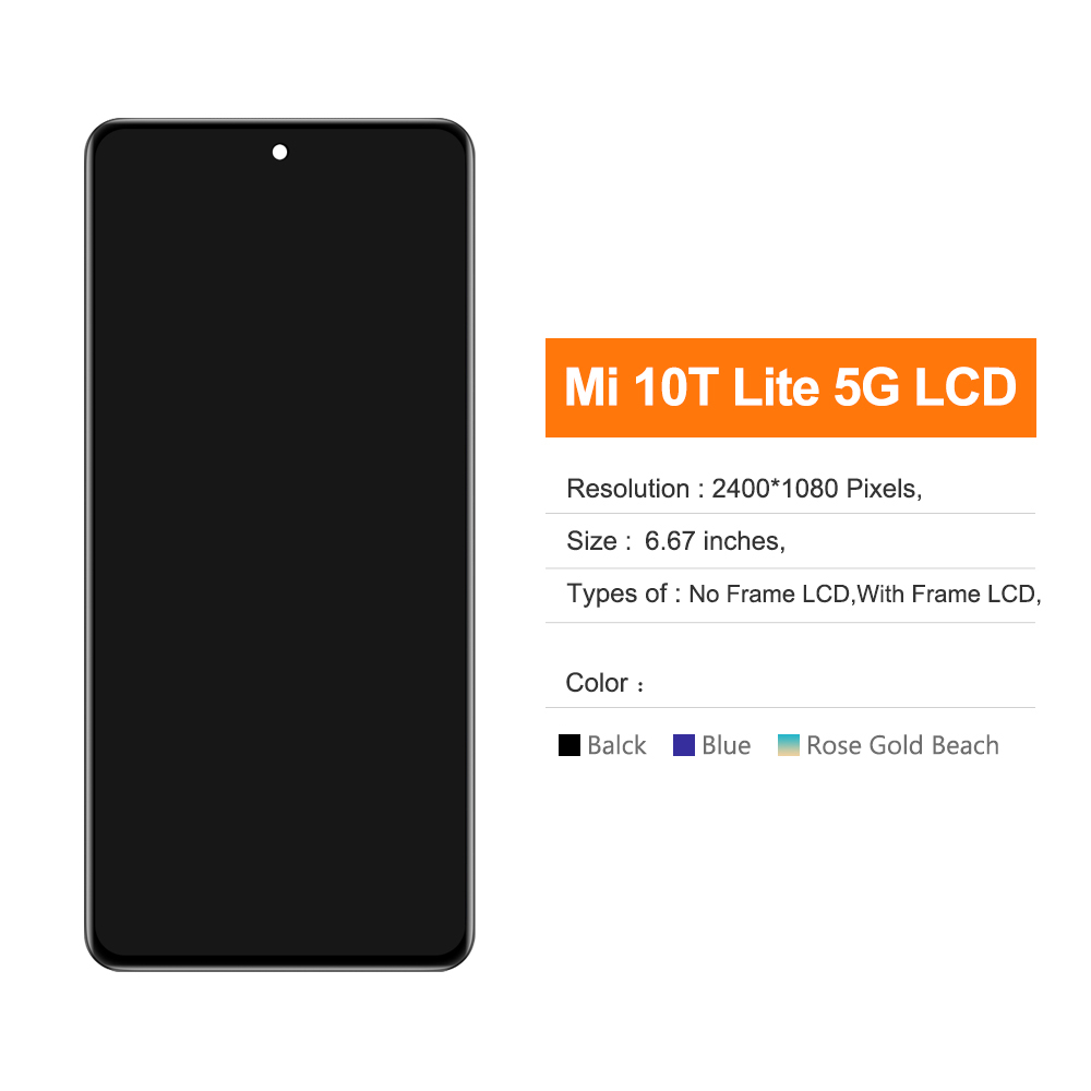 Remplacement de l'Ã©cran tactile LCD avec cadre, Xiaomi Mi 10T Lite 5G, Ata 10T Lite, MPF J17G, Original n° 2