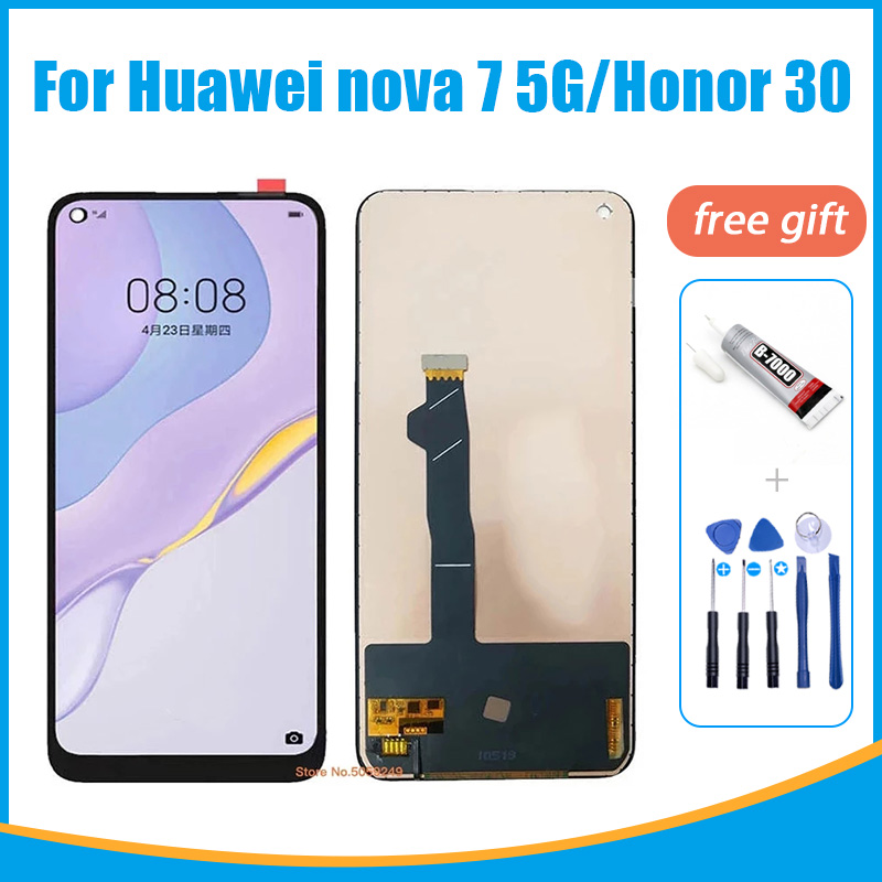 Ensemble Ã©cran tactile LCD, 6.53 pouces, pour Huawei nova 7 5G JEF-AN00 NX9 AN20 pour Honor 30 BMH-AN10 n° 1