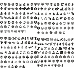 255 CNC noÃ«l Vector Files arbre jouet flocons de neige ornement faisceau CDR DXF a4 2D conception de dÃ©coupe Laser