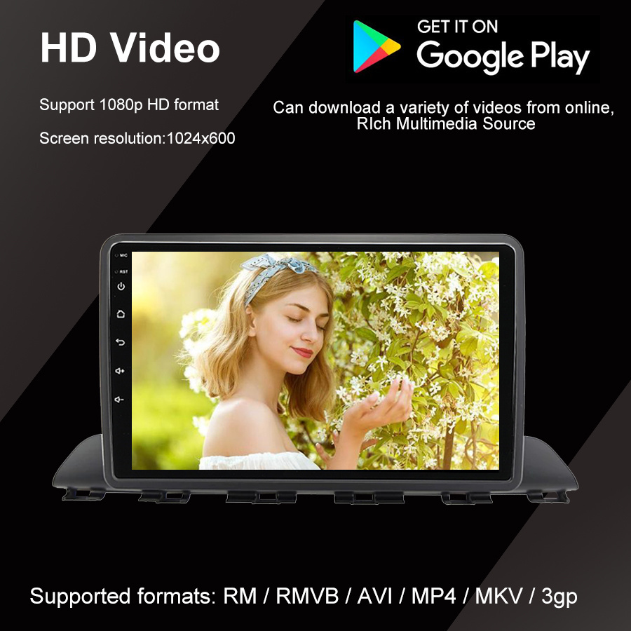 Autoradio Android 11, 9 , Navigation Gps, Carplay, lecteur vidÃ©o, unitÃ© centrale stÃ©rÃ©o, enregistreur cassette, pour voiture Hyundai HB20 (2019, 2020) n° 3