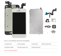 Ã‰cran LCD pour iPhone 5 5C 5S SE 2016, ensemble complet d'affichage, HÃ©bergements eur tactile de remplacement, assemblage d'invitation + bouton d'accueil + camÃ©ra avant small picture n° 3