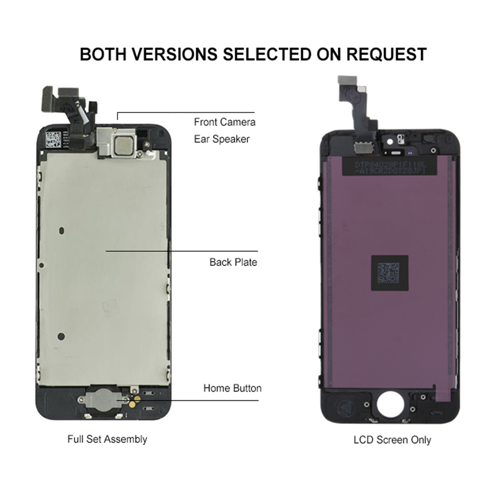 Ã‰cran LCD pour iPhone 5 5C 5S SE 2016, ensemble complet d'affichage, HÃ©bergements eur tactile de remplacement, assemblage d'invitation + bouton d'accueil + camÃ©ra avant n° 4