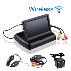 Moniteur de voiture sans fil avec Ã©cran LCD TFT, camÃ©ra de recul, vue arriÃ¨re, barrage, Wi-Fi, 4.3 pouces small picture n° 1