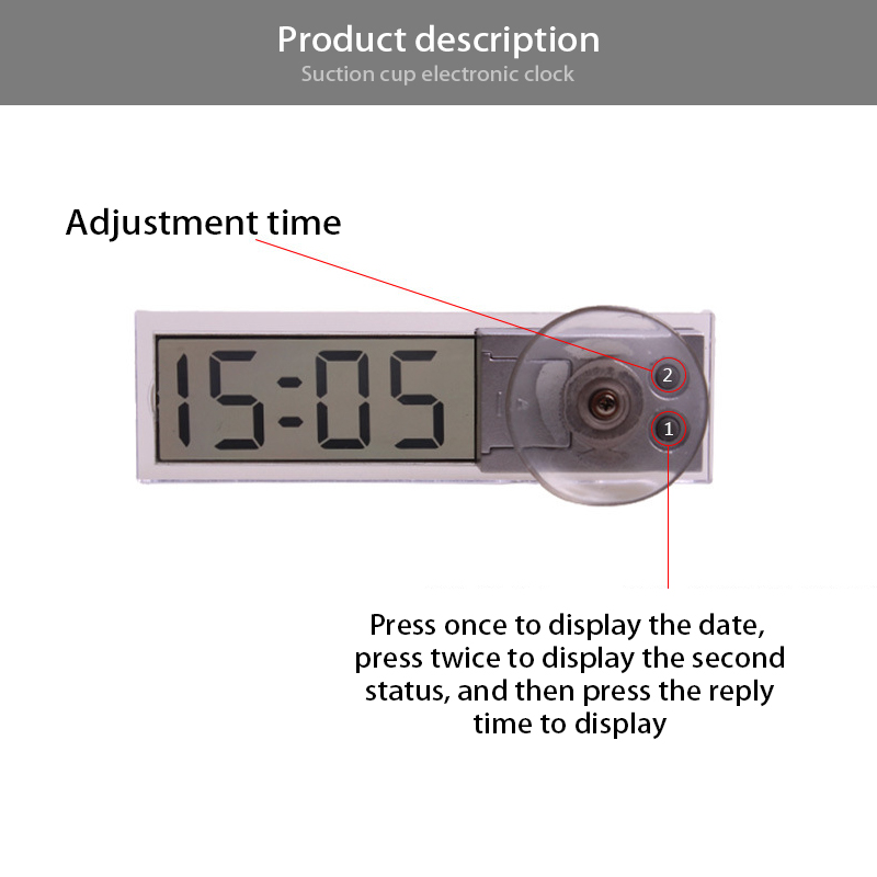 LENTAI â€“ ventouse d'horloge de voiture avec affichage numÃ©rique LCD, pour Ford focus 2 3 mk2 fiesta ranger Renault megane 2 3 duster Mini cooper 1 piÃ¨ce n° 5