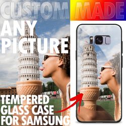 Coque de téléphone en verre avec photo imprimée personnalisée pour Samsung, compatible aux modèles Galaxy S8 S9 S10e S21 S22 S20 S20FE ultra Plus Note 20 9 10 small picture n° 1