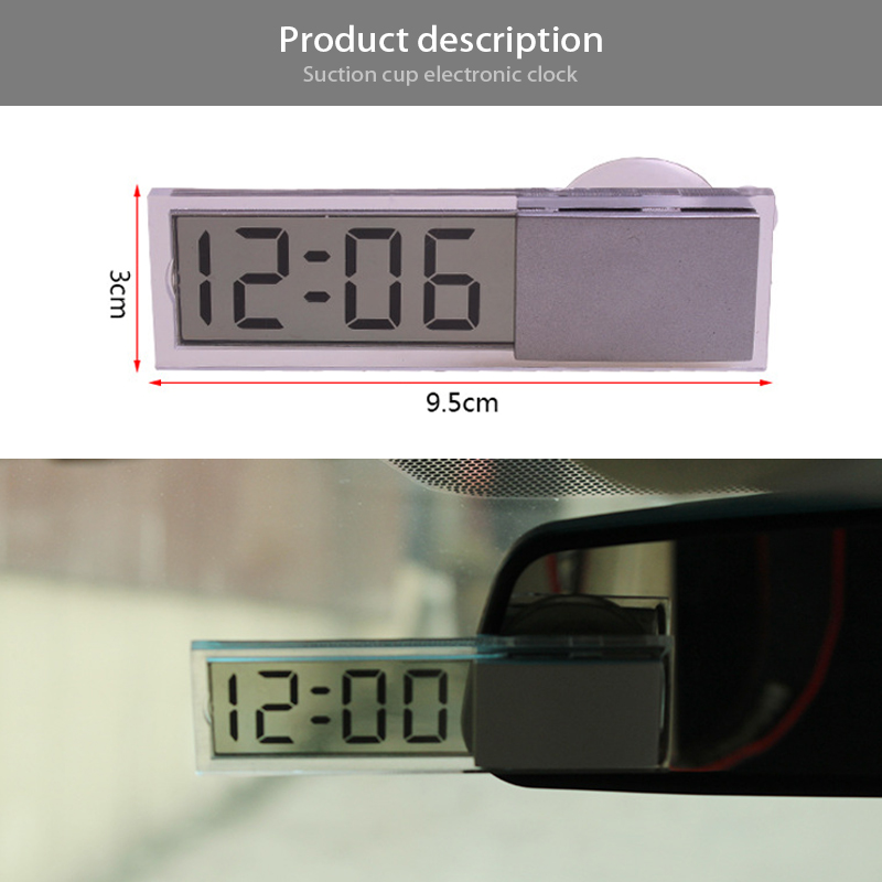 LENTAI â€“ ventouse d'horloge de voiture avec affichage numÃ©rique LCD, pour Ford focus 2 3 mk2 fiesta ranger Renault megane 2 3 duster Mini cooper 1 piÃ¨ce n° 2