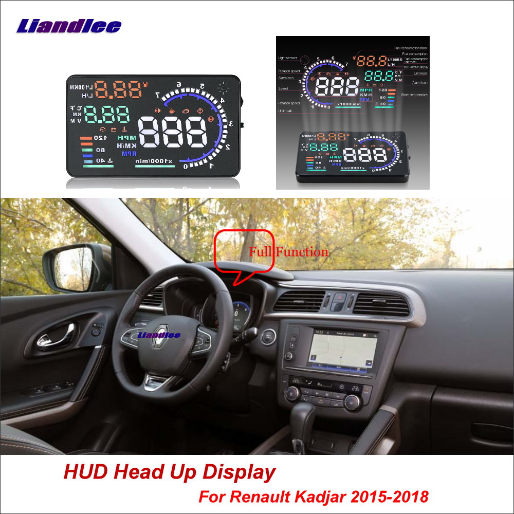 Affichage TÃªte Haute OBD HUD pour Voiture Renault Clio 4 Kadjar 2015-2018, Compteur de Vitesse NumÃ©rique, Projecteur de Carburant, DÃ©tecteur d'Ã‰cran n° 1