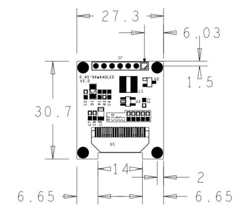 Ã‰cran OLED Ã©ventuelles I complet pour Ardu37, rÃ©solution 96X64, SSD1331, 0.95 pouces, nouveau n° 4