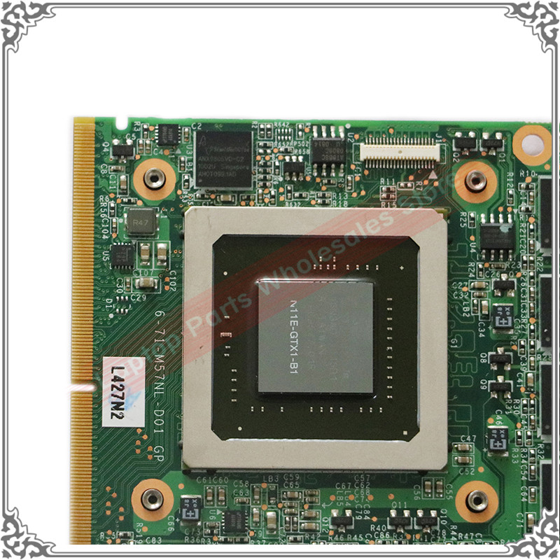 Carte graphique GTX285M originale GTX 285M N11E-GTX1-B1 DDR3 1G, pour DELL M15X M17X, Clevo M57NL, pour MSI 16F1 16F2 n° 4