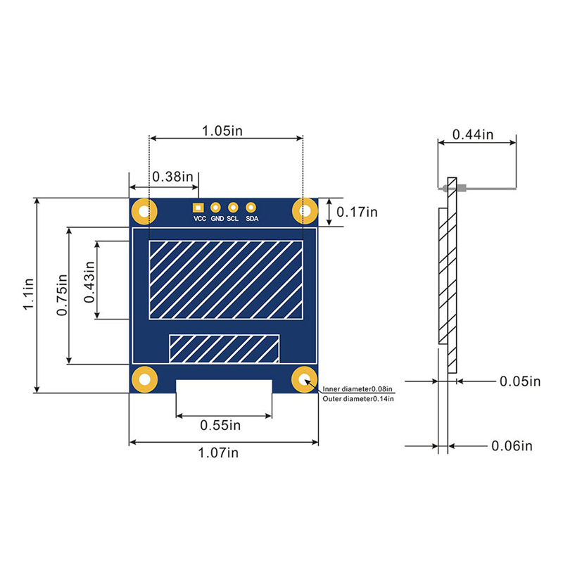 Carte d'Ã©cran LCD pour Ardu37Raspberry pi 3, Ã©cran LCD, sÃ©rie bleu, technologie IIC, 0.96 pouces, X64, I2C, SSD1306, 12864 n° 2