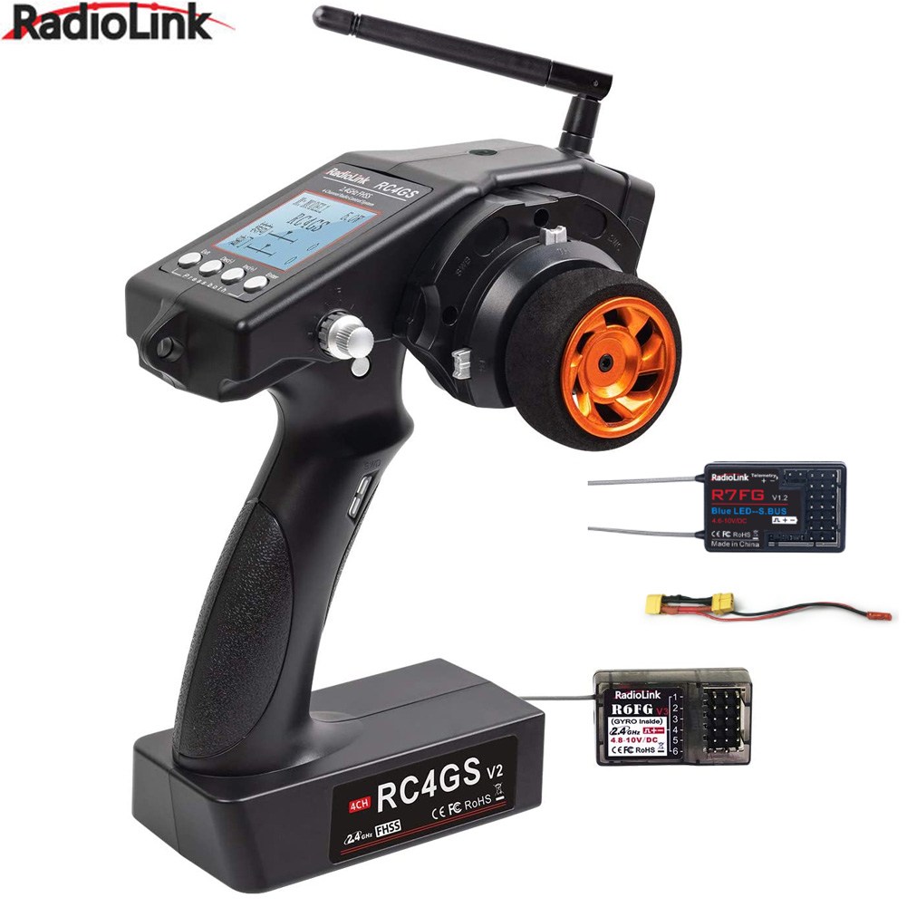 Radiolink-Ã‰metteur et rÃ©cepteur RC Ã  4 canaux RC4GS V2, R6FG, R7FG, gyroscope 400m, tÃ©lÃ©commande pour voiture, bateau, roche, inoler n° 1