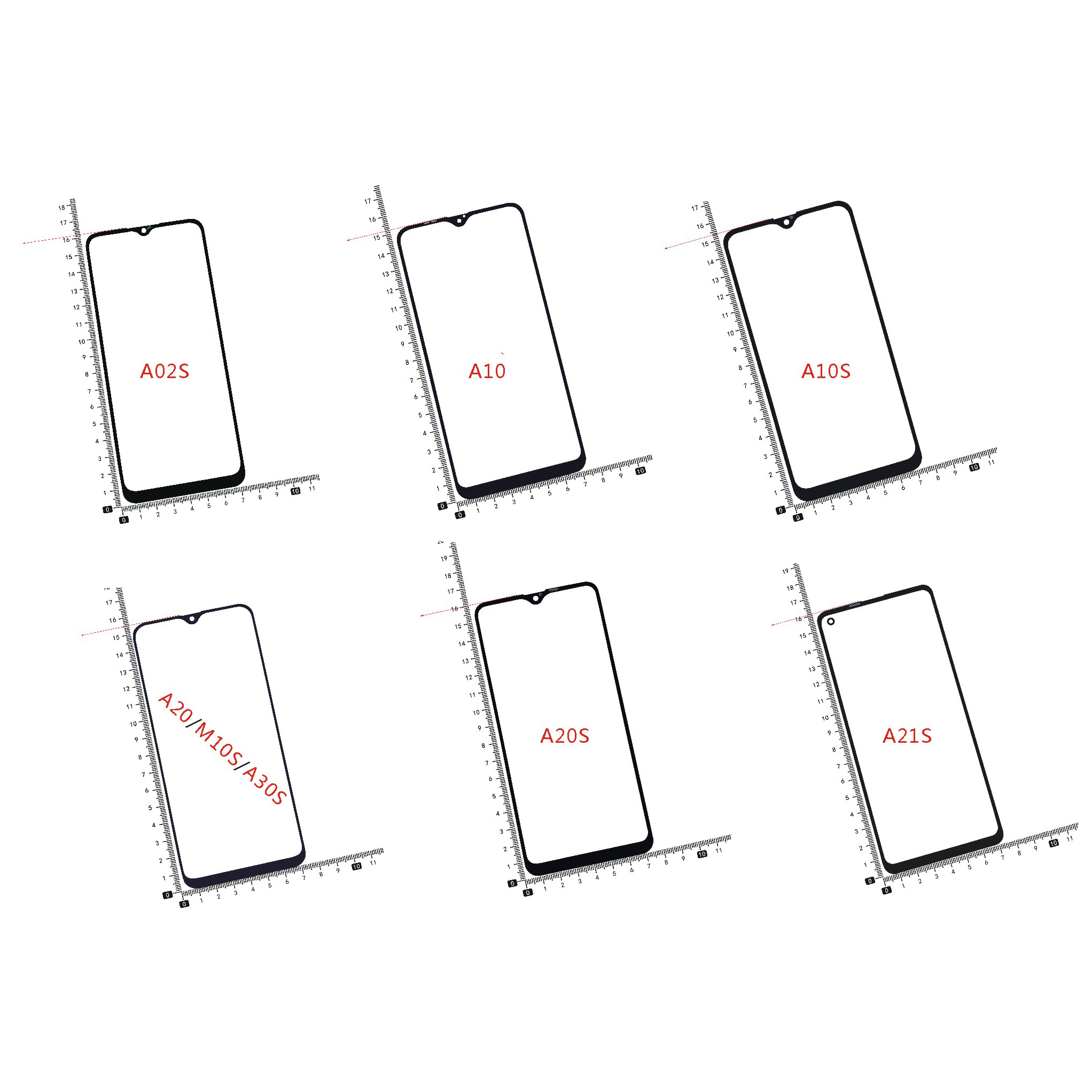 Pour Samsung A01 noyau A015 M01 A02S A10S A11 M11 A12 M12 A20 M10S A30S A20S A21 d'affichage Ã€ CRISTAUX LIQUIDES extÃ©rieur d'Ã©cran tactile En Verre Avant n° 1