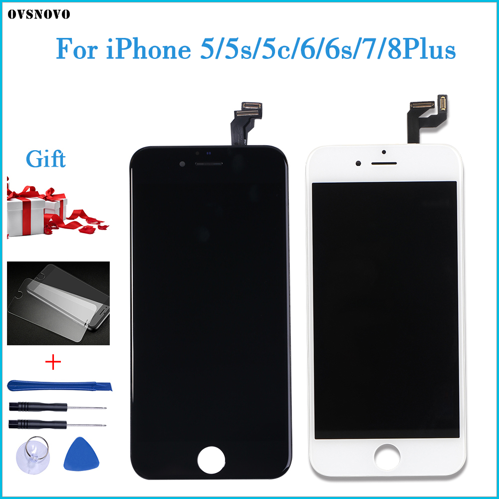 Ã‰cran Tactile LCD TrempÃ© de QualitÃ© AAA +++ pour iPhone 5 5s 6 6s 7 4 4S 8 Plus SE, Nouvelle Collection 100%, Cadeaux n° 1